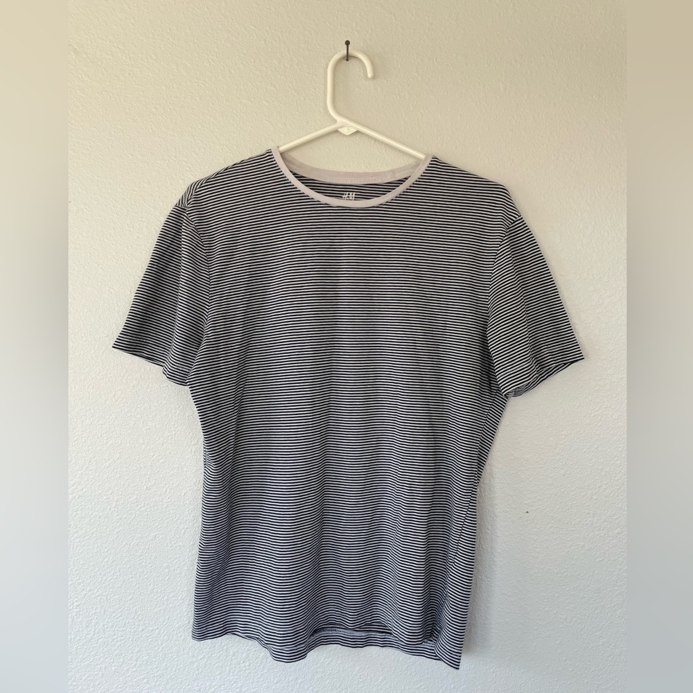 H&M Relaxed Fit Striped Short Sleeve Top